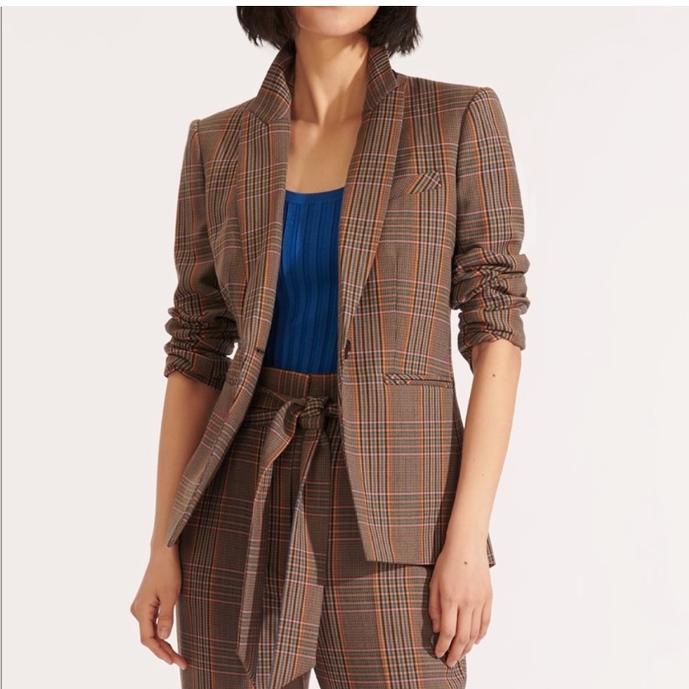 Veronica Beard Brown Plaid Blazer